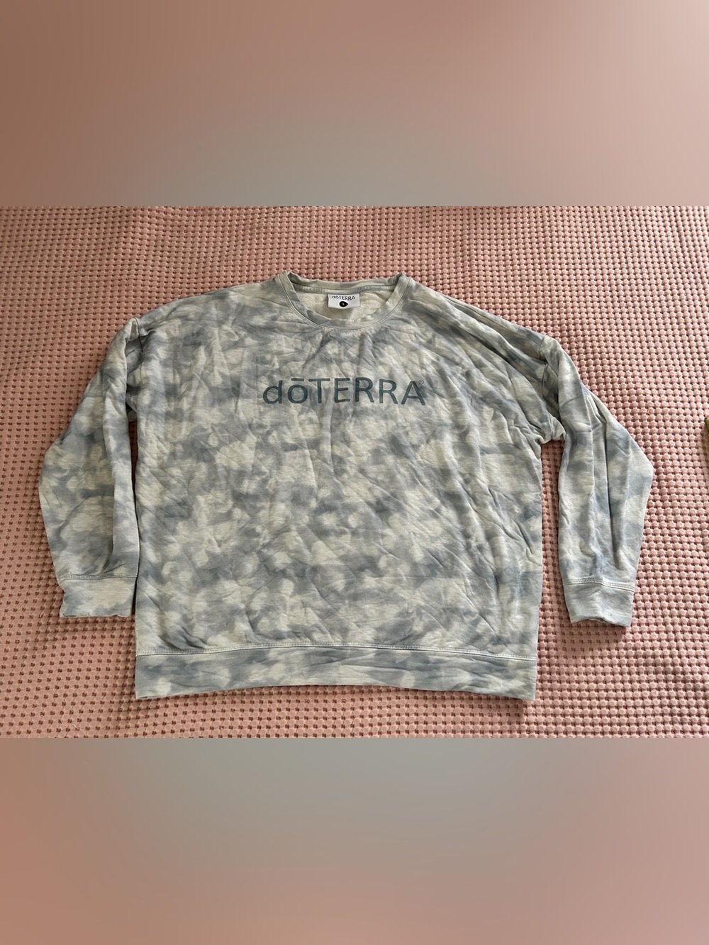 Doterra Men's Tie-Dye Crewneck Sweater in Sage and Gray
